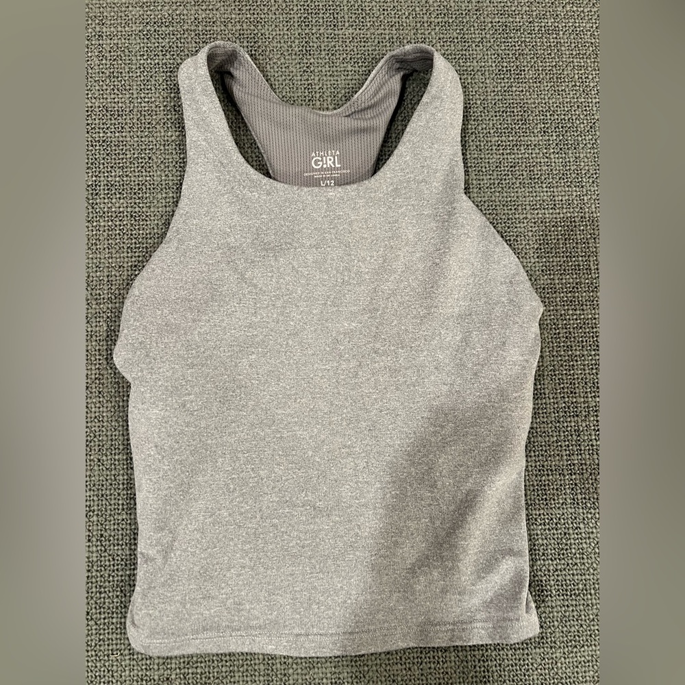 Athleta girls grey crop tank top